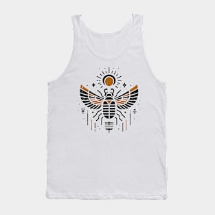 Scarab Beetle Minimal Egyptian Hieroglyphic Occult Esoteric Tank Top